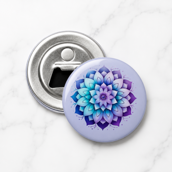 Pembuka Tutup Botol Magnet 58mm Motif Mandala | Bottle Opener Magnet Kulkas Aesthetic